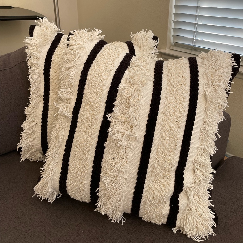 Anthropologie Textured Indra Pillows (set of 2)